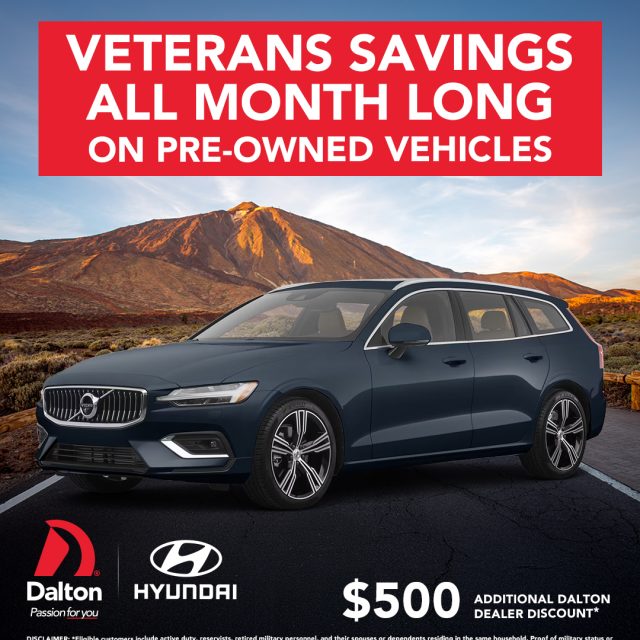 At @hyundaidaltonus, we’re honored to give back to those who have served. Enjoy $500 additional Dalton Dealer Discount on our wide selection of pre-owned vehicles all November long.

📍 Dalton Hyundai, 3150 National City Blvd
🚗 Shop pre-owned inventory today
📅 Offer valid through November 30

#DaltonHyundai #ThankYouVeterans #PreOwnedSpecials #HyundaiDeals #DaltonAutoGroup #MilitaryAppreciation #UsedCars #MileofCars