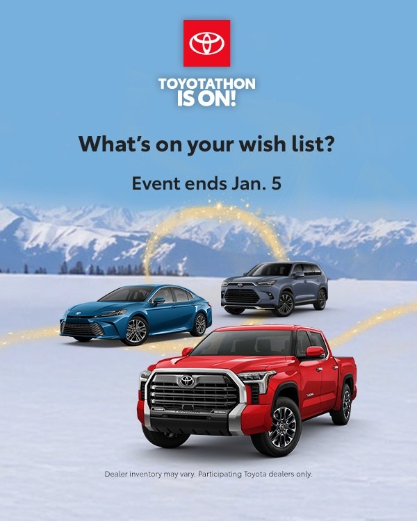 TOYOTATHON IS ON at @toyotadaltonus! 🚘

Whether you’re dreaming of a bold new truck, a sleek sedan, or an adventure-ready SUV, we’ve got something for everyone.

These holiday deals end January 5th, so don't wait!

#DaltonToyota #Toyotathon #ToyotaDeals #HolidaySavings #ToyotaLove #DriveDalton #ToyotaSeasonOfSavings