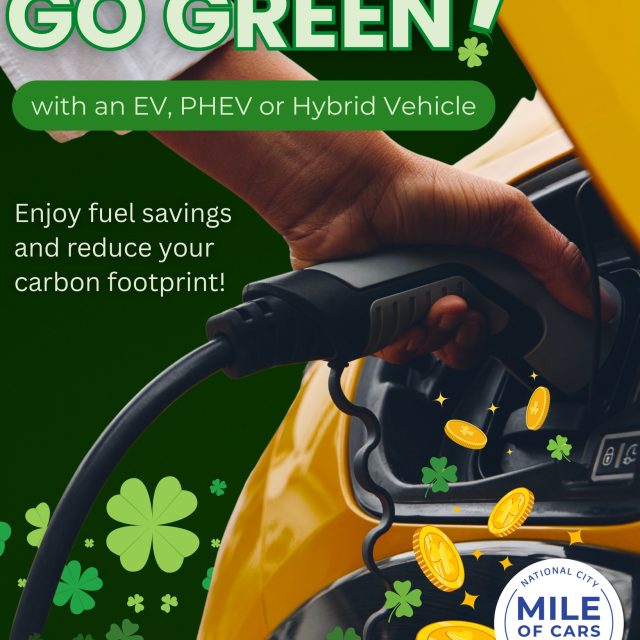 Happy Saint Patrick's Day! 🍀

You don't need luck to find a pot of gold. By going green with an EV, PHEV or Hybrid, you'll see your fuel savings start to pile up! 💰

#MileofCars