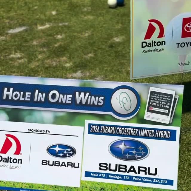 @subarudalton is out here at Coronado Golf Course supporting Sacred Heart Parish School and their annual golf tournament! ⛳️💙

Make sure to swing by Hole #15 for your shot at something BIG — a hole-in-one could win you a brand new 2026 Subaru Crosstrek Hybrid! 🚗✨

If you’re playing today, don’t miss your chance… stop by and take your swing, and grab some swag!

#subarudalton #daltonsubaru #mileofcars