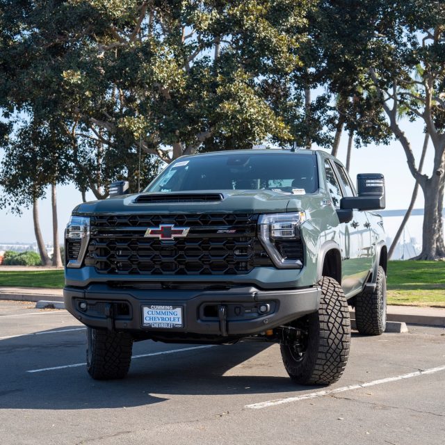 The Chevrolet Silverado 2500 HD ZR2 Bison is one of the most capable heavy-duty trucks you can drive off a dealer lot. Developed in collaboration with American Expedition Vehicles, it comes factory-equipped with AEV front and rear steel bumpers, full underbody skid plate protection, and 35-inch Goodyear Wrangler MT tires.

With over 11.6 inches of ground clearance and available Duramax Turbo-Diesel power, it's just as comfortable hauling a trailer to the job site as it is navigating a rugged trail on the weekend. Come take a look at @cummingchevy and see what sets this one apart! 🛻

#CummingChevrolet #ChevroletSilverado2500 #MileofCars