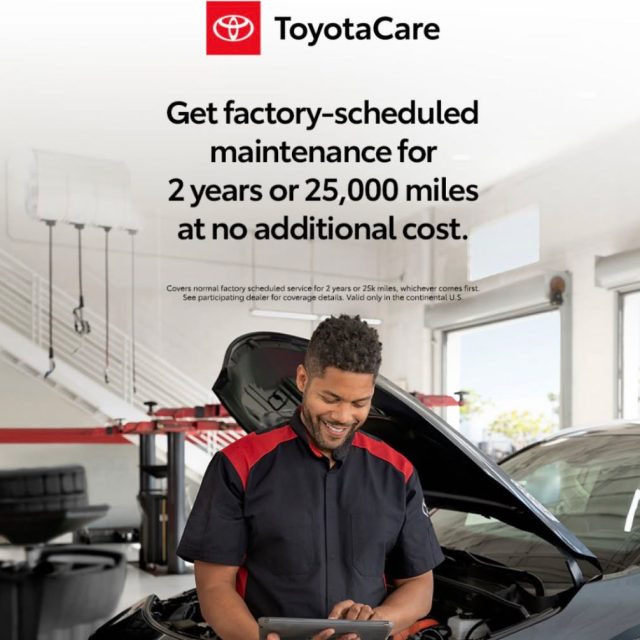 Drive with confidence knowing your Toyota is taken care of 🚗✨

With ToyotaCare, you get factory-scheduled maintenance for 2 years or 25,000 miles at no additional cost. That means expert service, peace of mind, and more time enjoying the road ahead.

Stop by @toyotadaltonus and let our certified team keep your vehicle running like new! 🔧🧰

#DaltonToyota #ToyotaCare #ToyotaService #MileofCars