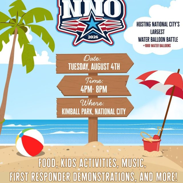 Join National Night Out for live performances, music, face-painting, a water balloon battle, giveaways, police and fire demonstrations, and free hot dogs! 🌭

🗓️ August 4 from 4 to 8 pm
📍 Kimball Park, National City

 Hope to see you there!

#NationalNightOut #MileofCars #NationalCity #FreeEvents