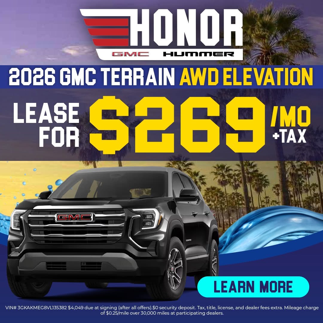 Elevate your everyday drive in the new 2026 GMC Terrain Elevation, where SUV versatility meets bold design.

Stop by @honorgmc today or call us to schedule your test drive! 🚘✨

📞 (619) 477-4462

#GMCTerrain #GMCElevation #HonorGMC #MileofCars