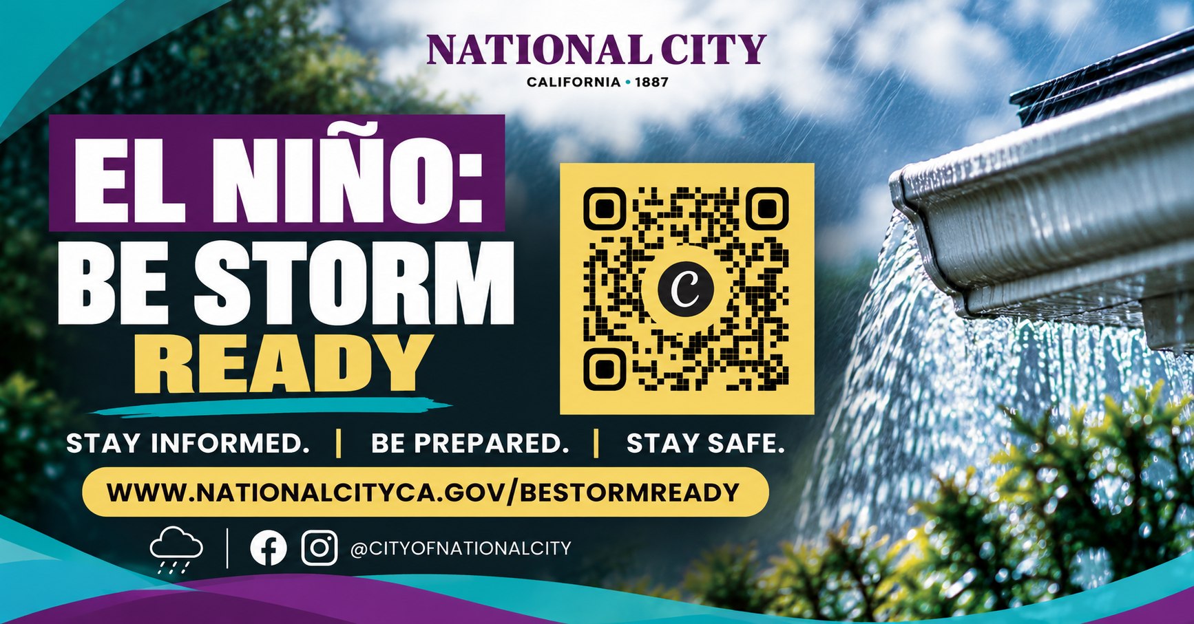 Be Storm Ready, National City! Prepare with our Storm Preparedness Day, where National City residents can receive up to 5 free sandbags per household.

🗓️ Saturday, October 24, 2026 | 10 a.m.–2 p.m. 
📍National City Public Library

Bring proof of National City residency &  your shovel! Sand & bags are free, and residents are responsible for filling their own bags. 

To pre-register for the sandbags at the event, please click here or visit: forms.gle/q3xMtGKiryayQYML7

Stay informed. Be prepared. Stay safe. nationalcityca.gov/BeStormReady

#NationalCity #MileofCars #ElNino #StormReady