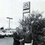 South Bay Volkswagen's Rudy Erm Sr. and Rudy Erm Jr. in front of their new showcase dealership.