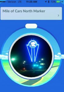 Pokémon Go app launches, and the Mile of Cars becomes a Pokéstop.