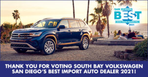 South Bay Volkswagen voted San Diego's best import auto dealer 2021!