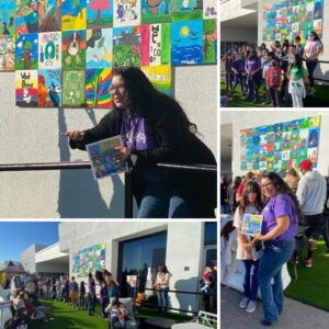 54 original art tiles were painted and what the children created was a "quilt of joy"