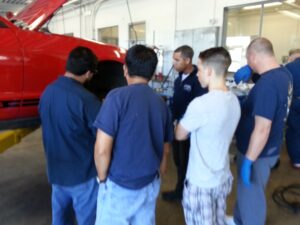 The The Mile of Cars technicians hold monthly auto training classes for the Military on the Base