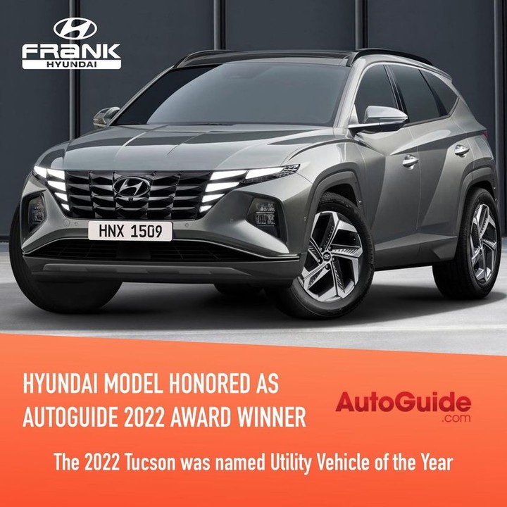 The 2022 Hyundai Tucson honored as @autoguide's Utility Vehicle of the Year! 🙌 🥇 ✨ 

Visit FrankHyundai.com to find your own 🚗

#mileofcars #autoguide #UtilityVehicleoftheYear #2022hyundaitucson #hyundaitucson #frankhyundai #sandiegohyundaidealers #hyundaidealership